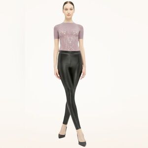 Wolford Estella Faux Leather Leggings Black Size 6 (EU 36)